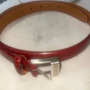 LaurenRalph Lauren Italian Leather Croc Embossed Belt